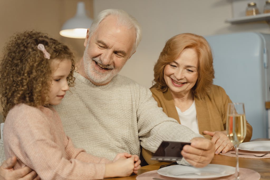 A Family Sitting at the Table